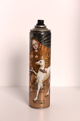 ''Strong Hold'' customised empty spray can by Claire Partington